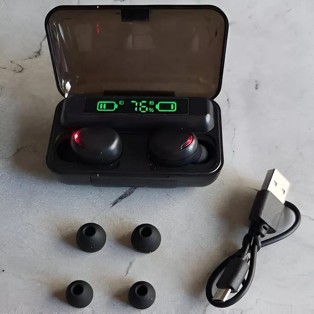 Auricular Bluetooth TWS F9-5 c/ powerbank