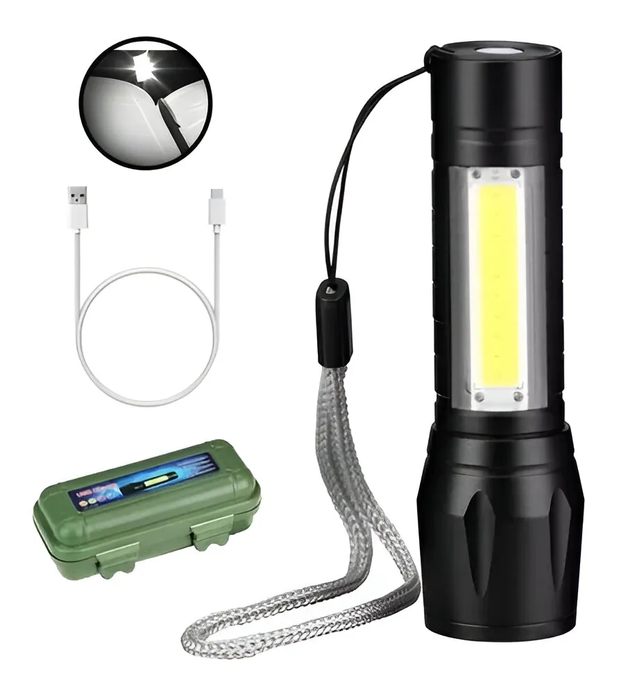 Linterna Chica Tactica c/ reflector lateral usb