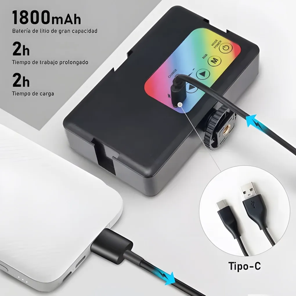 Luz Selfie RGB USB AY-96JSSR Pinza/rosca