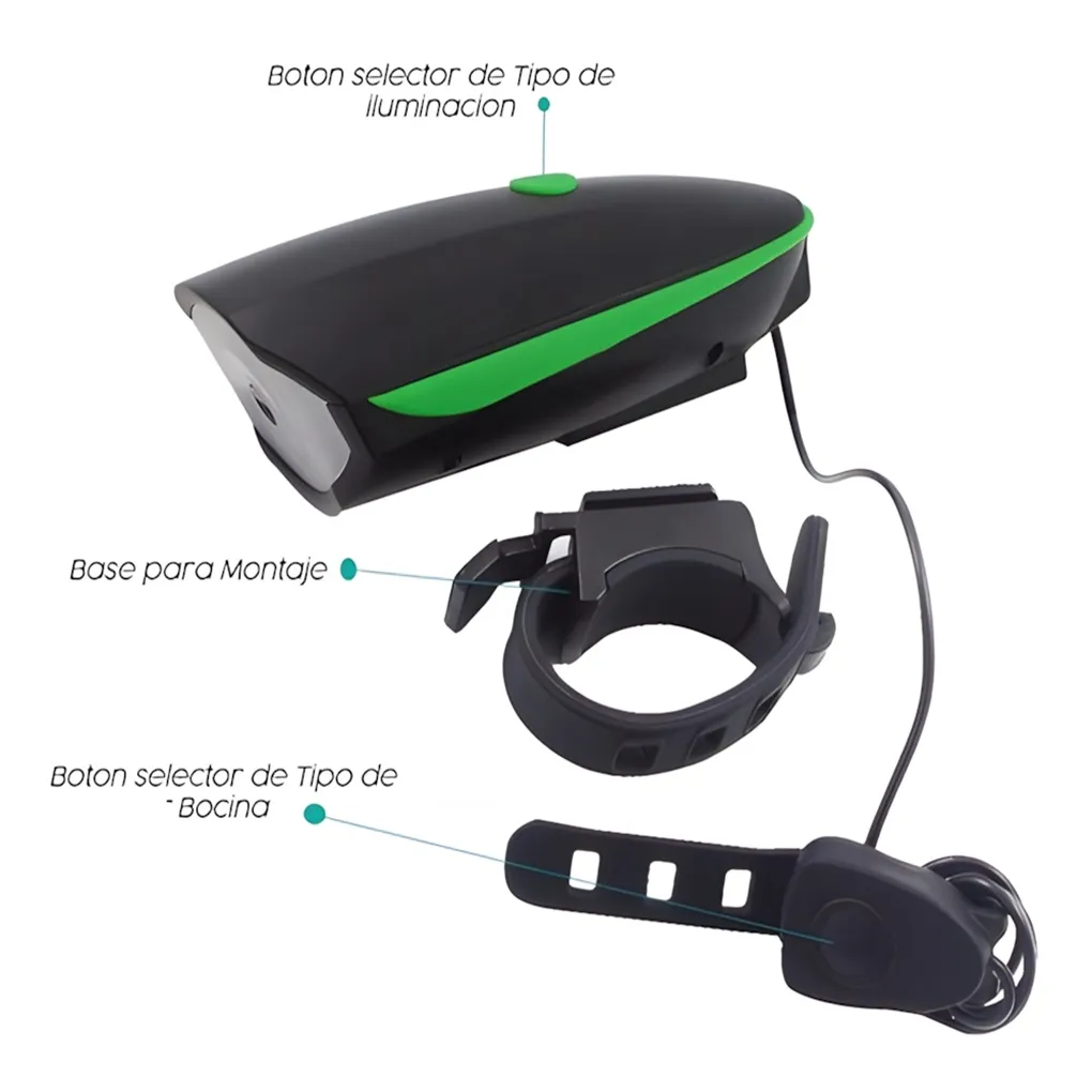 Luz para Bici con Bocina recargable 7588KA