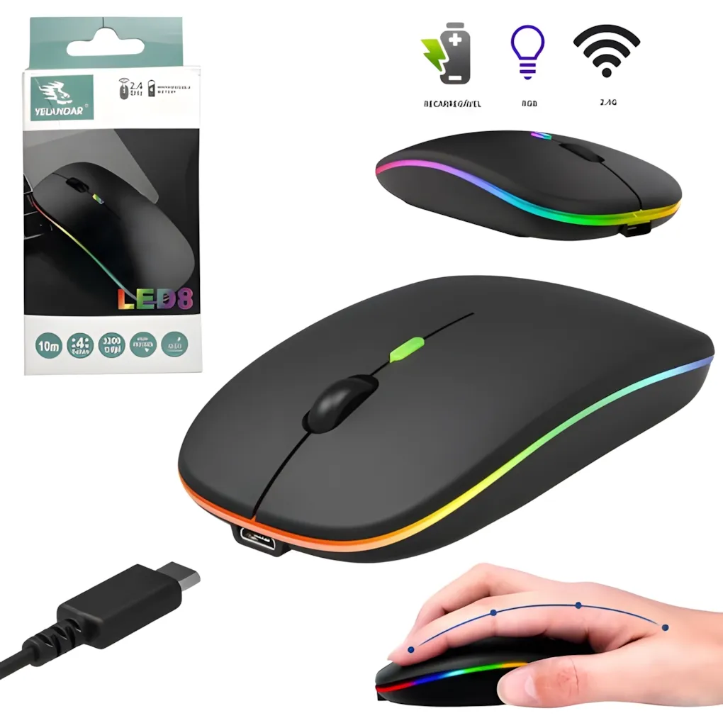 Mouse Inalambrico YELANDAR RGB BT 2.4Ghz