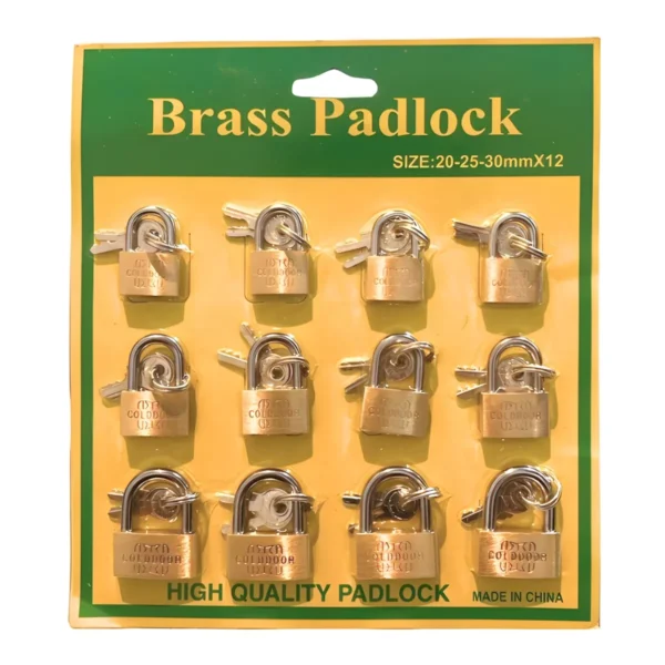 Blister de Candado X12 20-25-30mm Brass Padlock