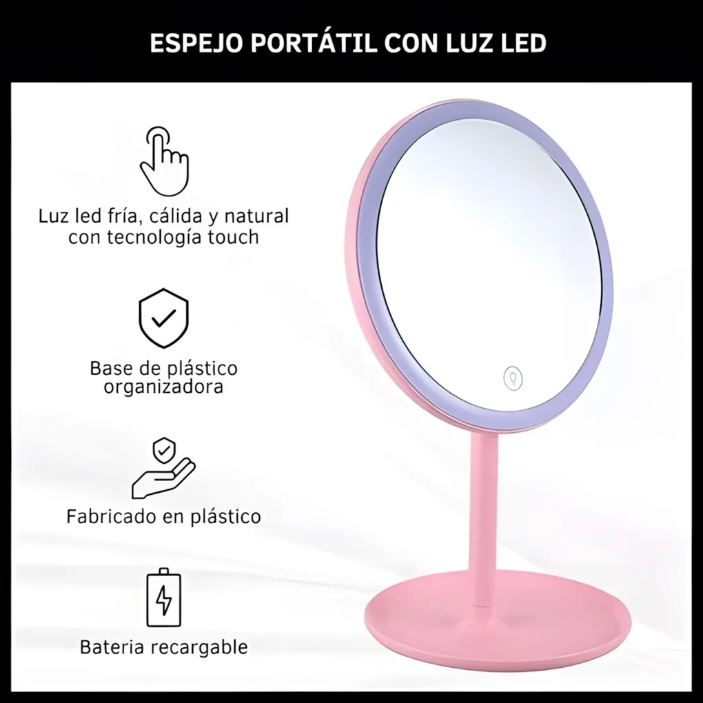 Espejo LED SUONO Portátil base organizadora