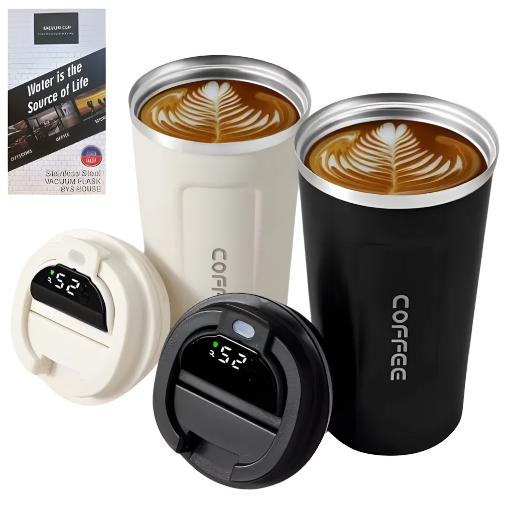 Vaso de Cafe Vacuum Cup Stainless Steel Con termometro Vaso de Cafe Vacuum Cup Stainless Steel Con termometro