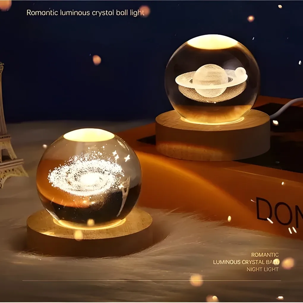 Esfera de Cristal 3D MINI CREATIVE QC 101 2 Esfera de Cristal 3D MINI CREATIVE Luna/Astronauta