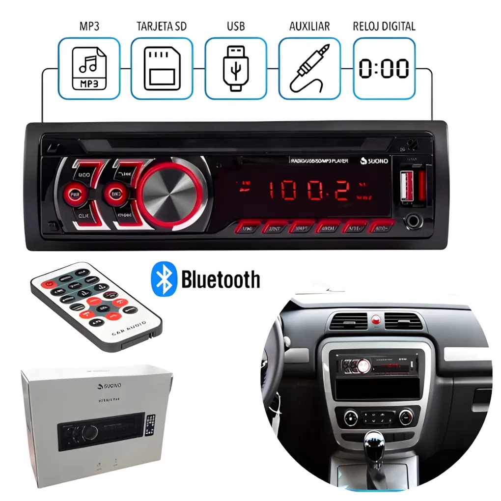 Estéreo con Bluetooth SUONO Frente Fijo 246566A