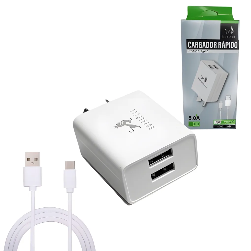 Cargador 5.0A Tipo C ROYAL 5000A Cargador ROYAL a MICRO 5.0A 5000A