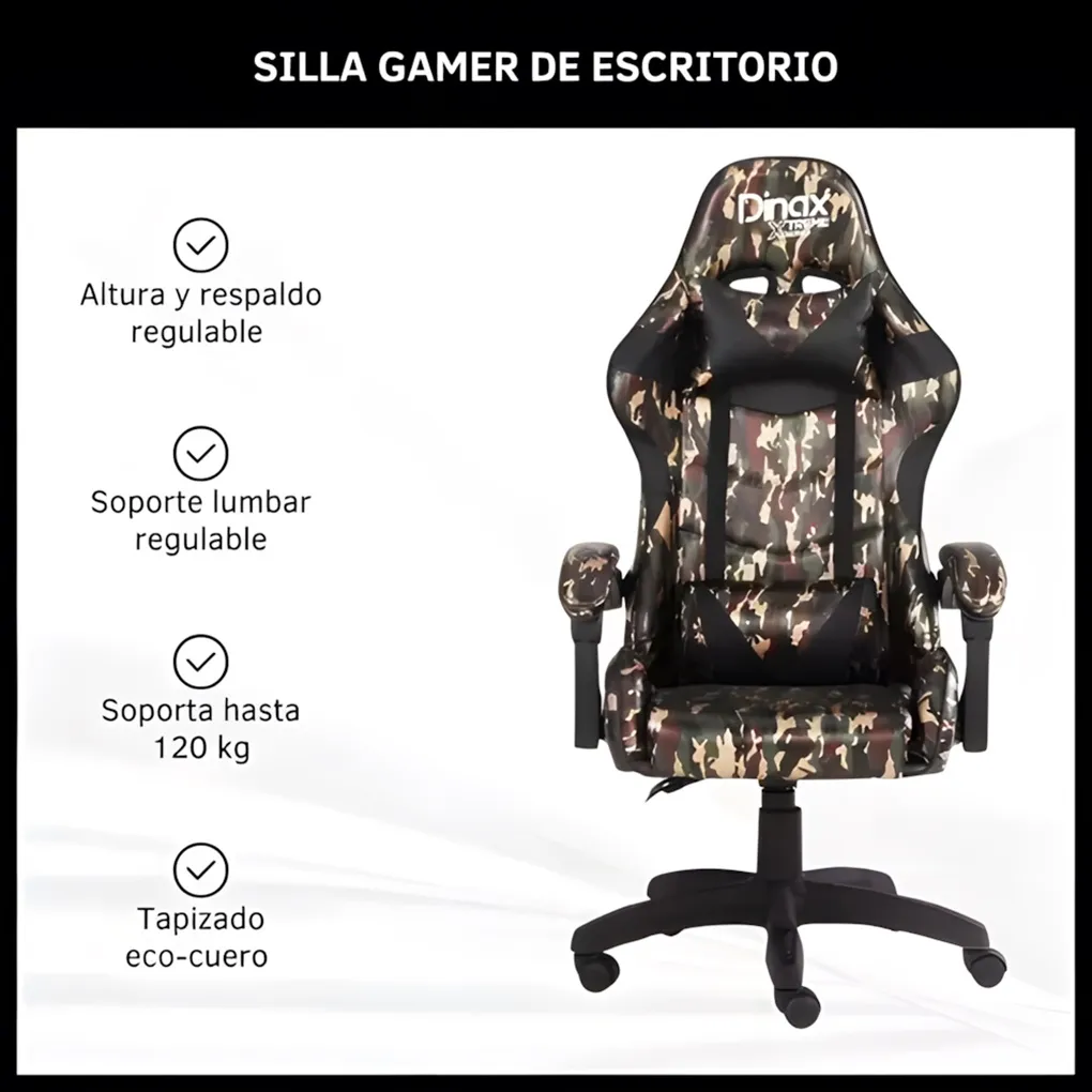 Silla Gamer DINAX 16KG 463TCA CAMUFLADA