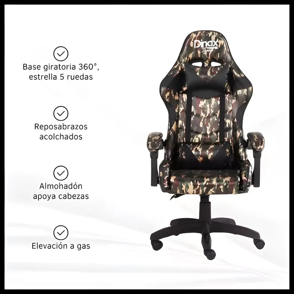 Silla Gamer DINAX 16KG 463TCA CAMUFLADA