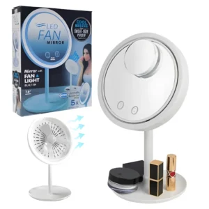Espejo Circular Con Luz LED y Ventilador BF-522