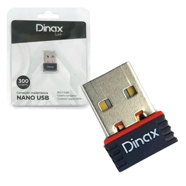 Adaptador Dinax Nano USB Inalámbrico 300MBPS (1) Adaptador Dinax Nano USB Inalámbrico 300MBPS