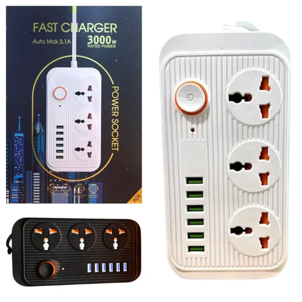 Zapatillas Prolongador Fast Charger 3000W A09_11zon Zapatillas Prolongador Fast Charger 3000W A09