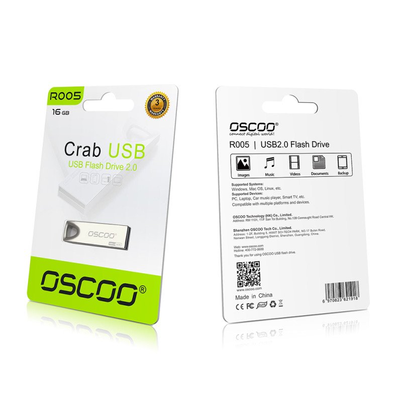 1751287811rsEbPc1e Pendrive Metal Oscoo 16gb Usb 2.0 Plateado