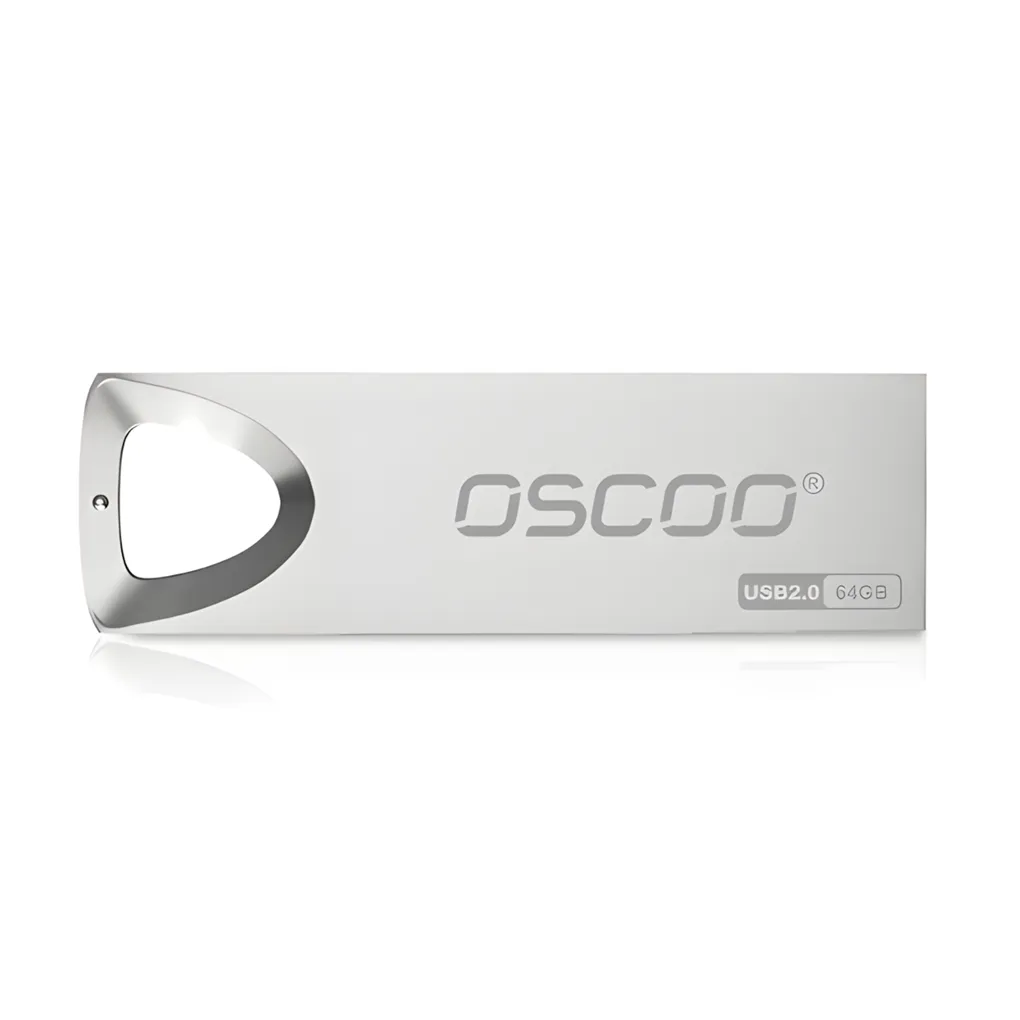 Pendrive Metal Oscoo 64GB1Usb 2.0 Plateado 1 Pendrive Metal Oscoo 64gb Usb 2.0 Plateado