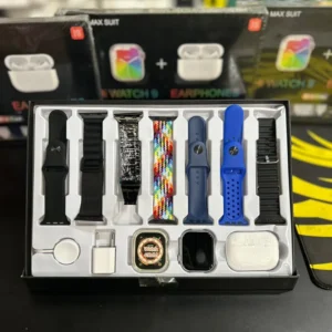 RELO_11zon Combo Smart Watch i30 PRO MAX SUIT (7 Mallas) + Cabezal de Cargador + Funda de Smart Watch + Audífonos