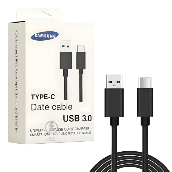 Cable USB a C SAMSUNG Carga Rápida 1m Negro S 3.0 Negro