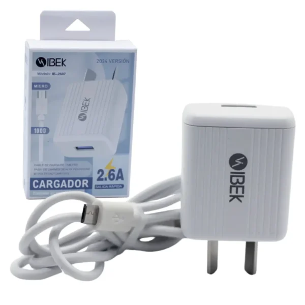 Cargador Cable Micro USB 2.6A IBEK IB-2607