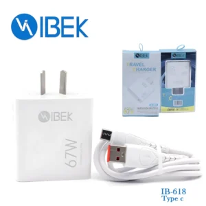 Cargador Super Rapido 67W TRAVEL CHARGER IBEK IB-618