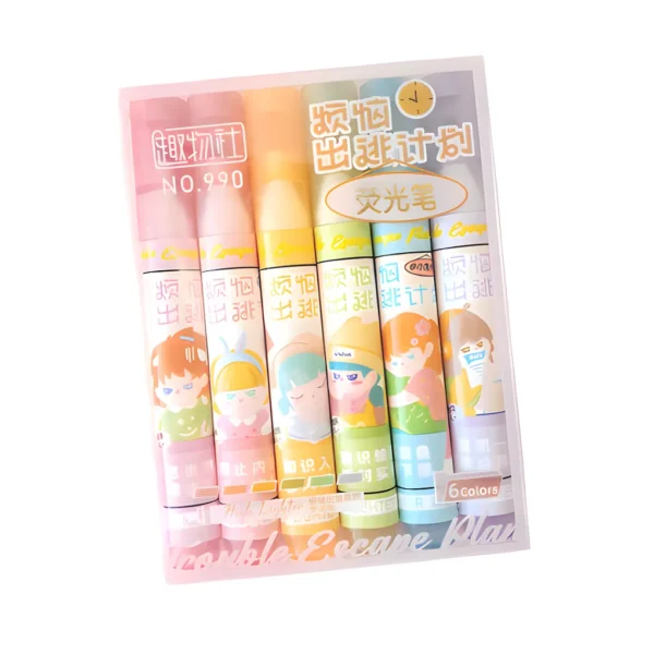 Resaltadores Pastel Kawai x6 Unidades NO.990