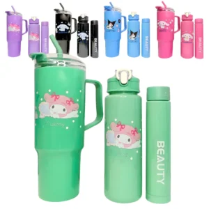 Set Vaso + 2 Botellas Diseño Personajes