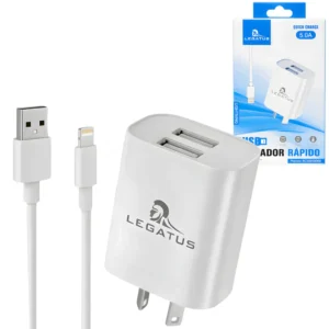 Cargador 2 USB con Cable USB a Lightning LEGATUS 5005000B