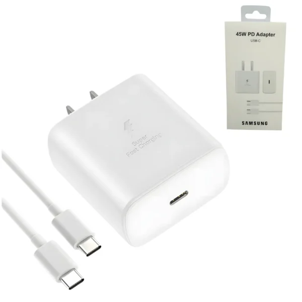 Cargador 45W PD Cable Tipo-C SAMSUNG Caja Blanca