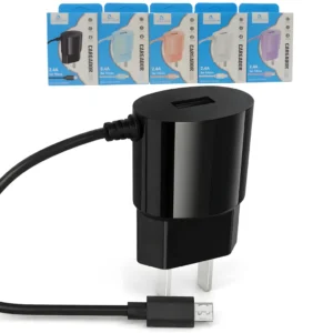 Cargador MICRO CABLE INTEGRADO con entrada usb LEGATUS 2.4A 2400D