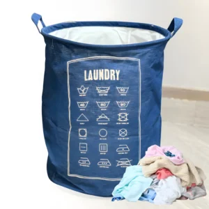 Cesto Circular Azul Para Ropa LAUNDRY HOG0697