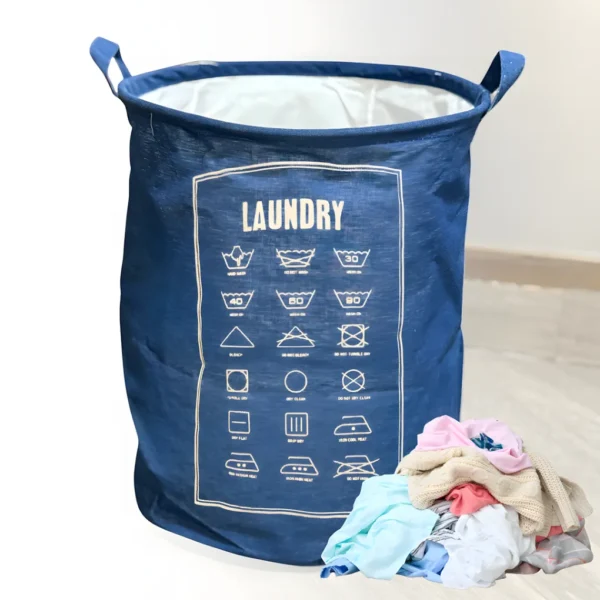 Cesto Circular Azul Para Ropa LAUNDRY HOG0697