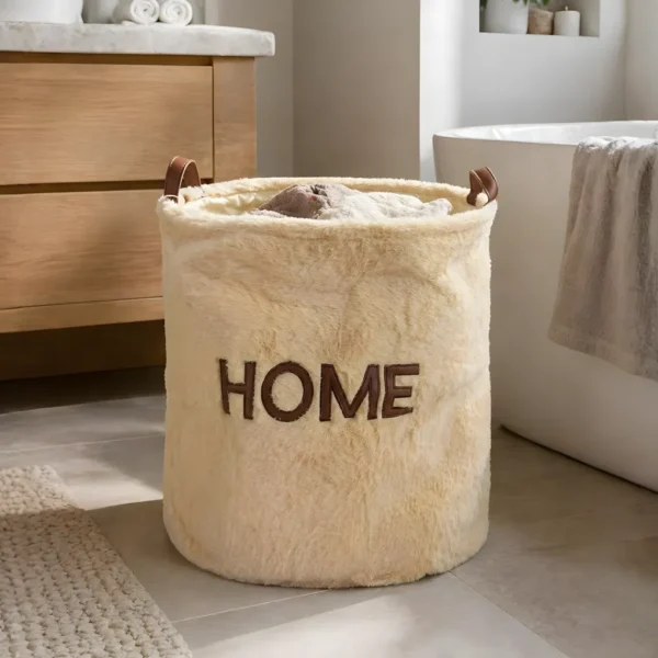 Cesto Para Ropa con Exterior Suave Beige HOME HOG0688