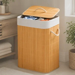Cesto de Bambu Para Ropa Diseño Moderno HOG0701
