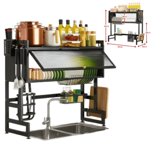 Escurridor De Platos Con Tapa Y Organizador De Cocina KITCHEN RACK HOG0635