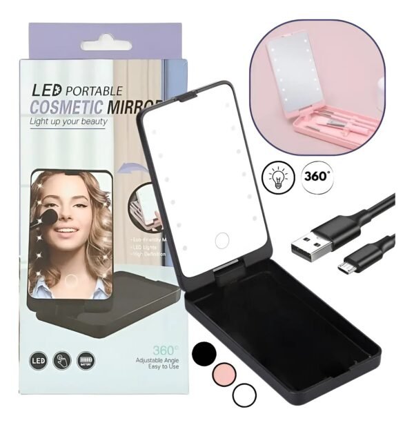 Espejo Con Luz Led Rotacion 360° Para Accesorios COSMETIC MIRROR JS-43
