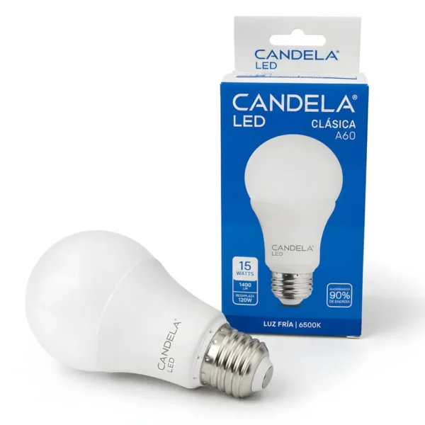 FOCO LED CANDELA CLASICA LUZ FRIA A60 10W 7629