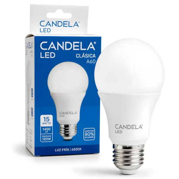 FOCO LED CANDELA LUZ FRIA A60 15W 6796