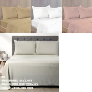 Juego de Sabanas Colores Lisos Tamaño TWIN OR-EBN018