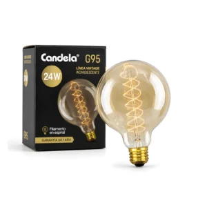 Lámpara Candela G95 Vintage Incandescente 24W Filamento Espiral 7756