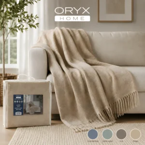 Manta Tejida con Flecos 130x150cm 250GSM ORYX EBN035