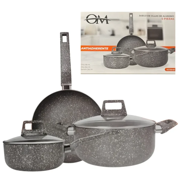 Set de Ollas Antiadherente x5Pcs OM 30136470/67/69
