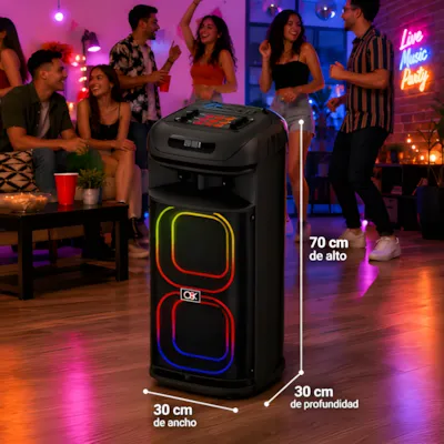 Parlante Bluetooth 2×6.5″ Pulgadas 800W PARTY BOX 6651