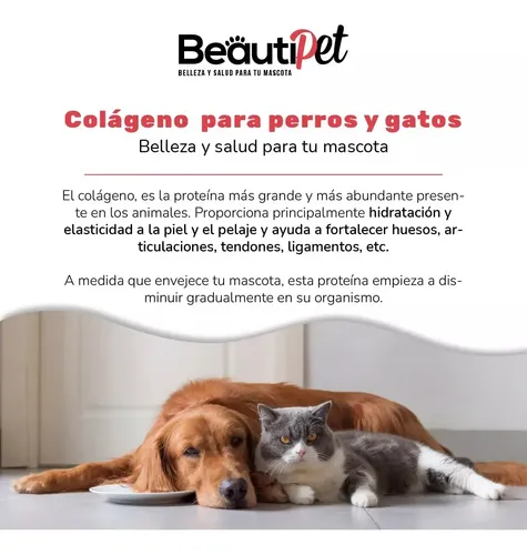 Colágeno 100% puro para perros y gatos Beautipet | Articulaciones, pelaje y bienestar