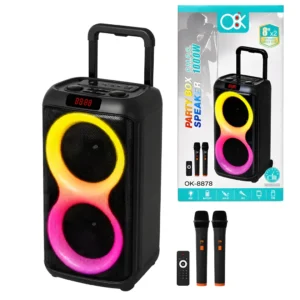 Parlante Bluetooth 2×8″ Pulgadas 1000W PARTY BOX 8878