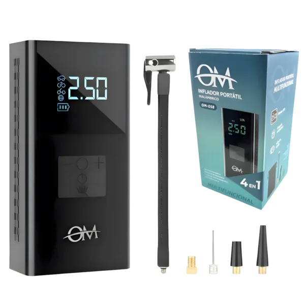 Inflador Portatil Inalambrico Multifuncional 4 En 1 OM-058