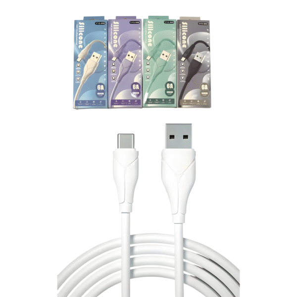 Cable Uusb Tipo C 6A 1m Silicona XNY001